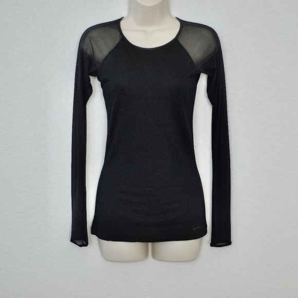 Nike Wool and Sheer Women's Dri Fit Black Training Top XS - Picture 1 of 6